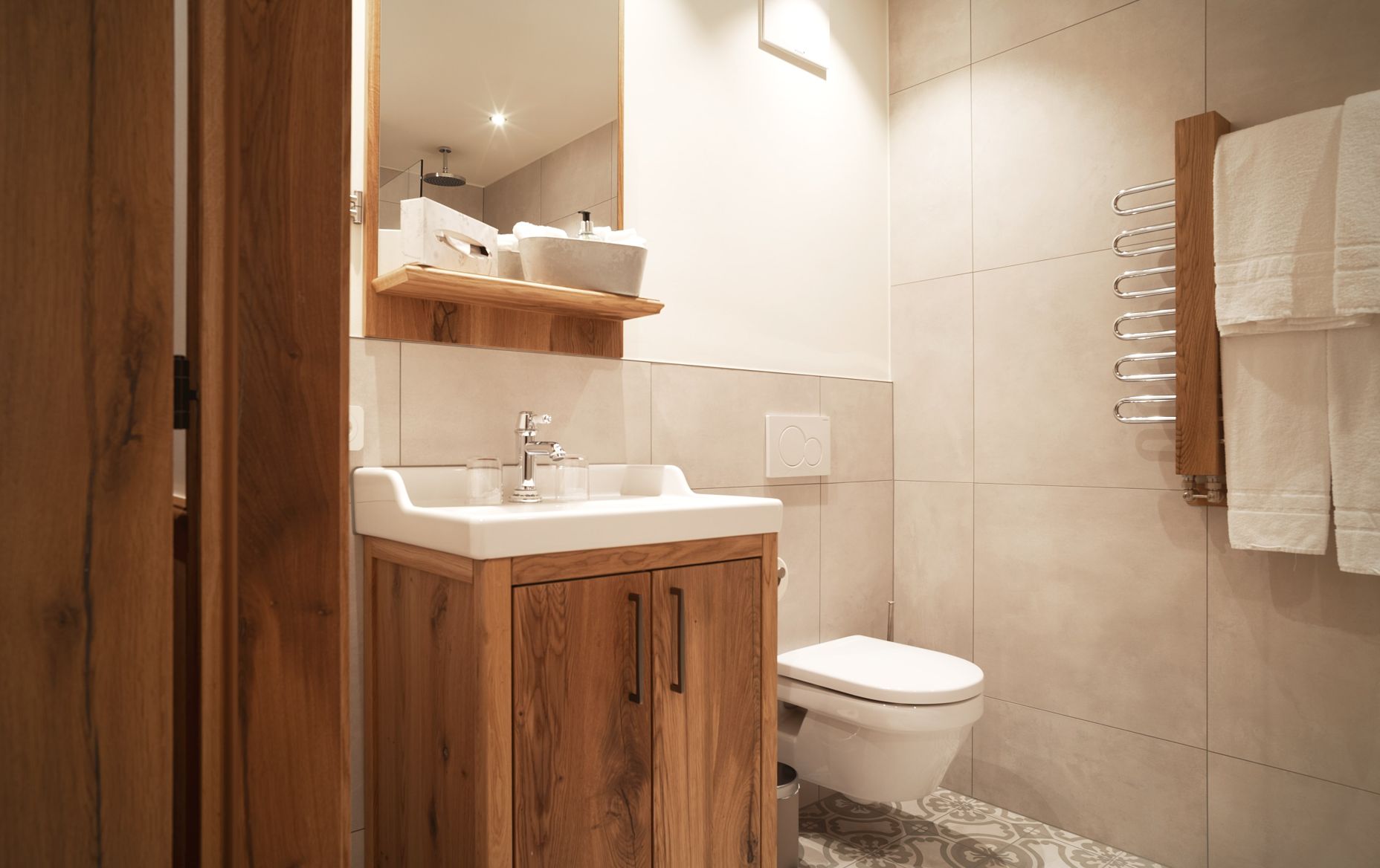 Badezimmer im Studio, Berghaus Schröcken im Bregenzerwald