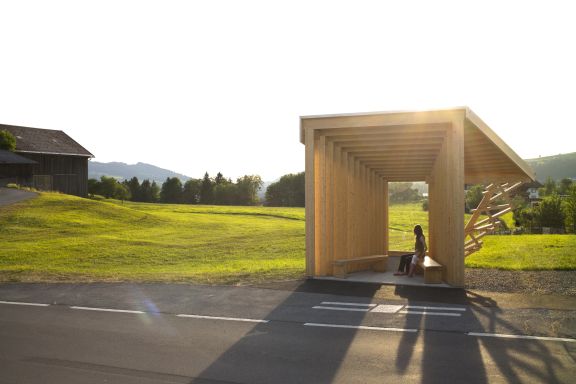 Architekturprojekt bus:stop in Krumbach, Bregenzerwald