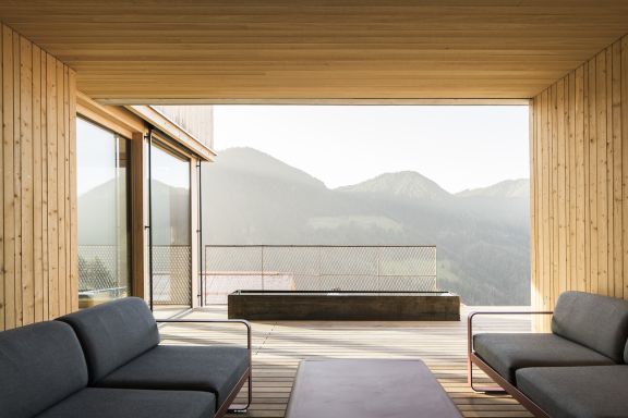 Outdoor Aufenthaltsraum, Seminarhaus Bergfrieden in Laterns