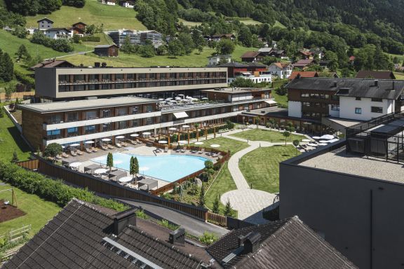 Luftaufnahme Seminarhotel Alpenhotel Montafon Luftaufnahme Seminarhotel Alpenhotel Montafon
