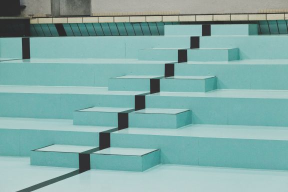 Stufen im Pool, Altes Hallenbad in Feldkirch