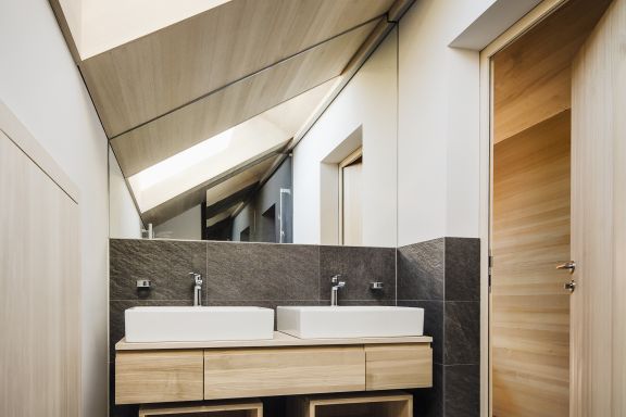 Badezimmer, Seminarhaus Bergfrieden in Laterns