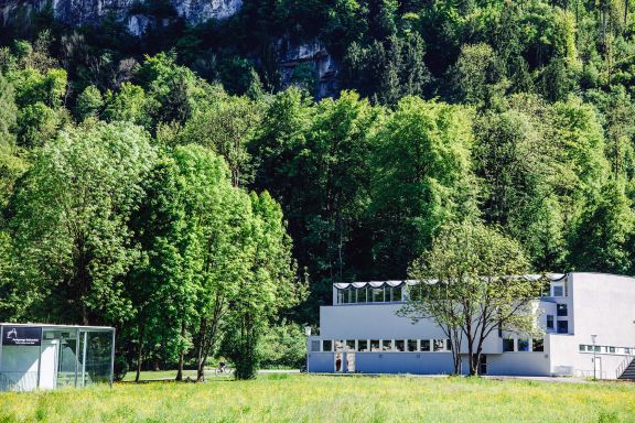 Aussenansicht Altes Hallenbad im Reichenfeld