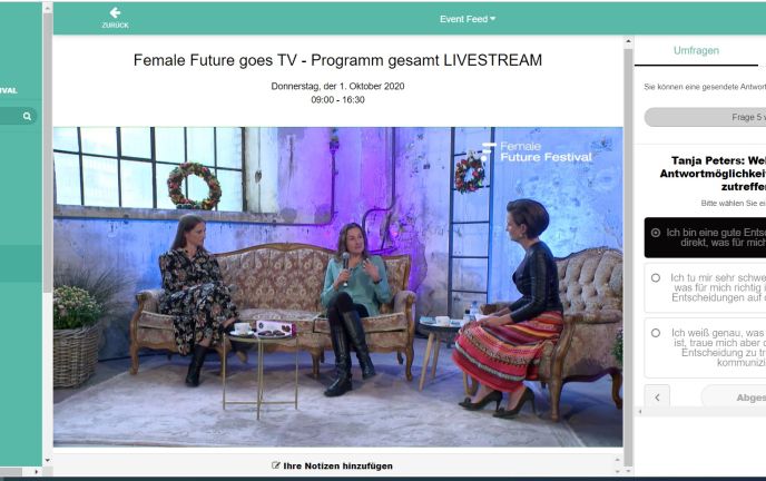 Live-Stream vom Female Future Festival in der Events Vorarlberg App Live-Stream vom Female Future Festival in der Events Vorarlberg App
