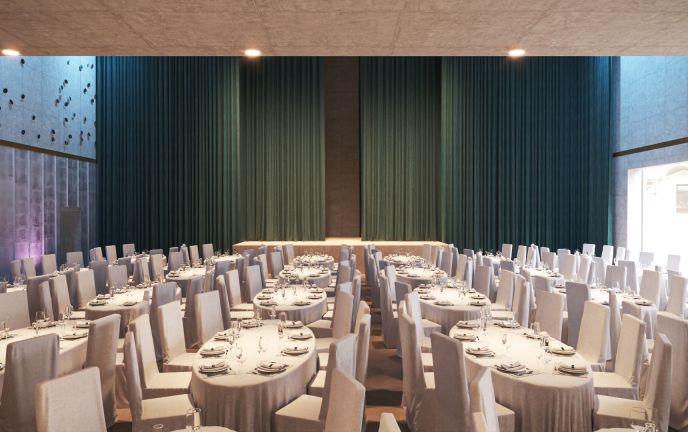 Eventhalle mit Galabestuhlung Firmament, Rendering Eventhalle mit Galabestuhlung Firmament, Rendering