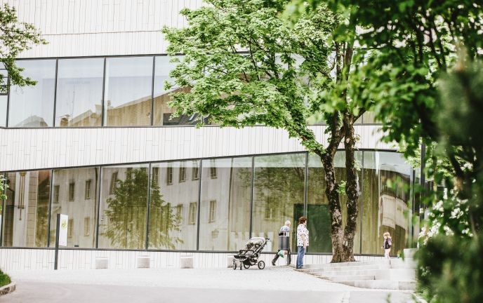 Blick auf Montforthaus, Feldkirch Blick auf Montforthaus, Feldkirch