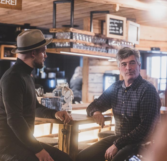 Hannes Krieger und Fridolin Plaickner in der Eventlocation Rufana Alp Hannes Krieger und Fridolin Plaickner in der Eventlocation Rufana Alp