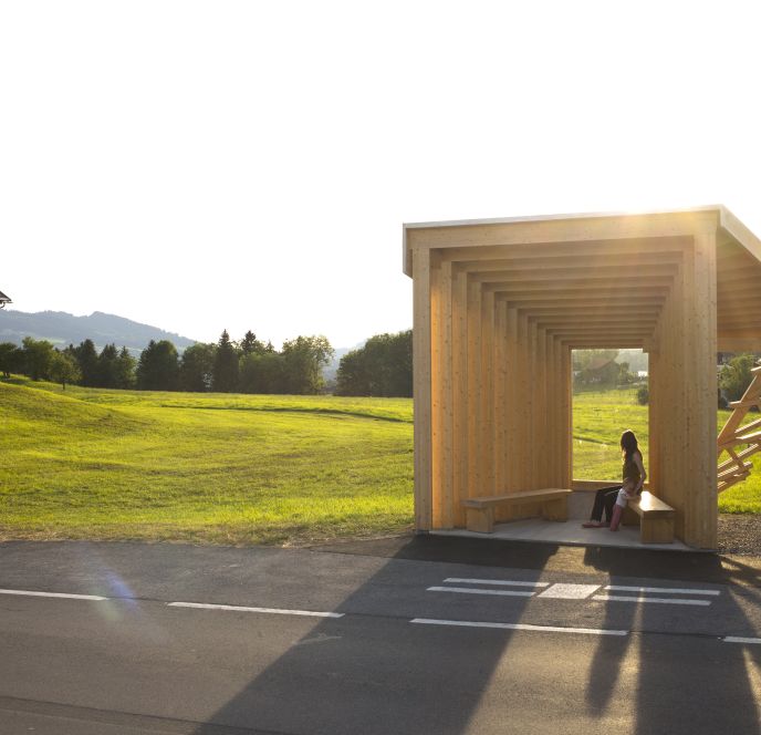 Architekturprojekt bus:stop in Krumbach, Bregenzerwald