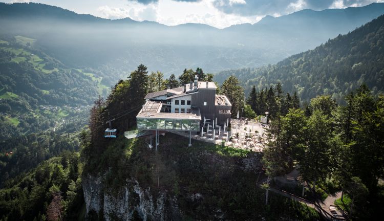 Luftaufnahme von der Karren Bergsation in Dornbirn Luftaufnahme von der Karren Bergsation in Dornbirn